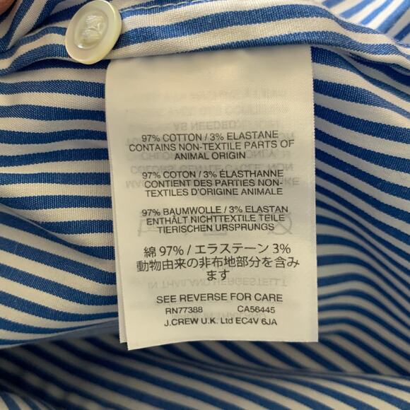 J. Crew Stretch Perfect Button Down Shirt in French Blue Classic Stripes Size M - Picture 8 of 8